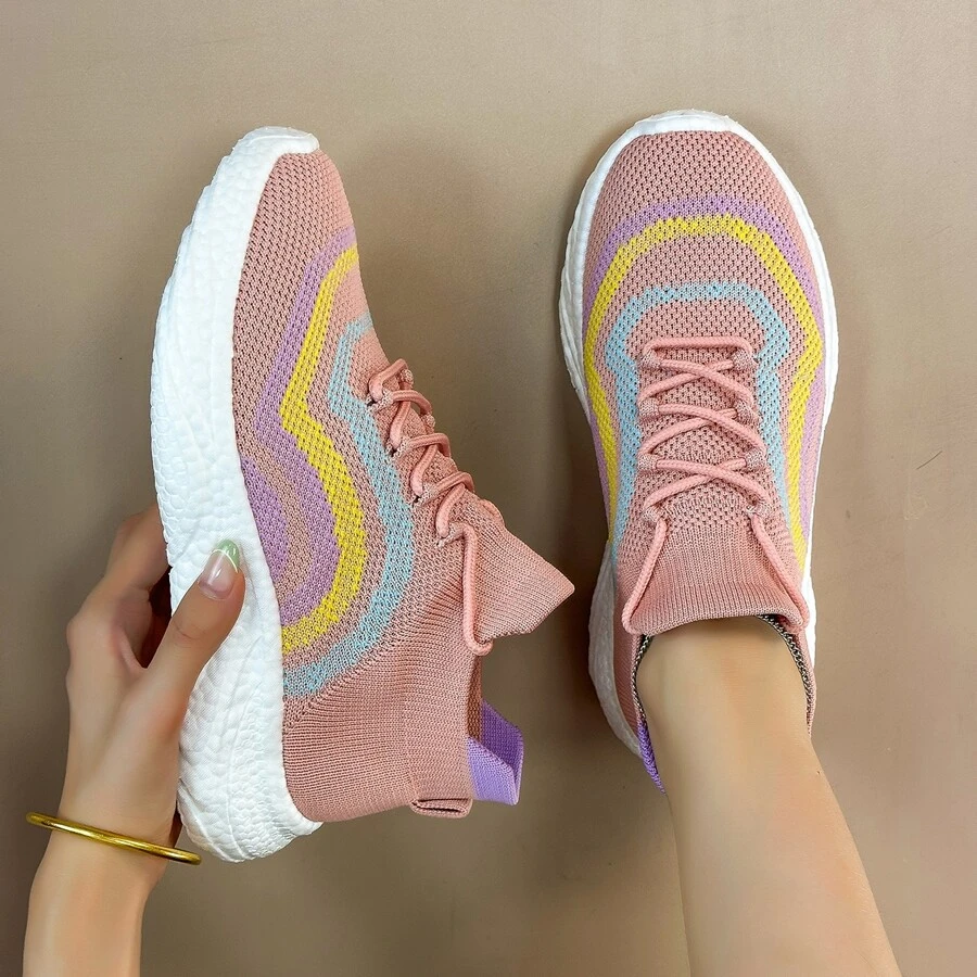 Couple's Casual Breathable Sports Shoes, Popular Elastic Low-cut Sneakers With Canvas Upper And Popcorn Outsole, Soft And Comfortable Running Shoes, Suitable For Both Men And Women