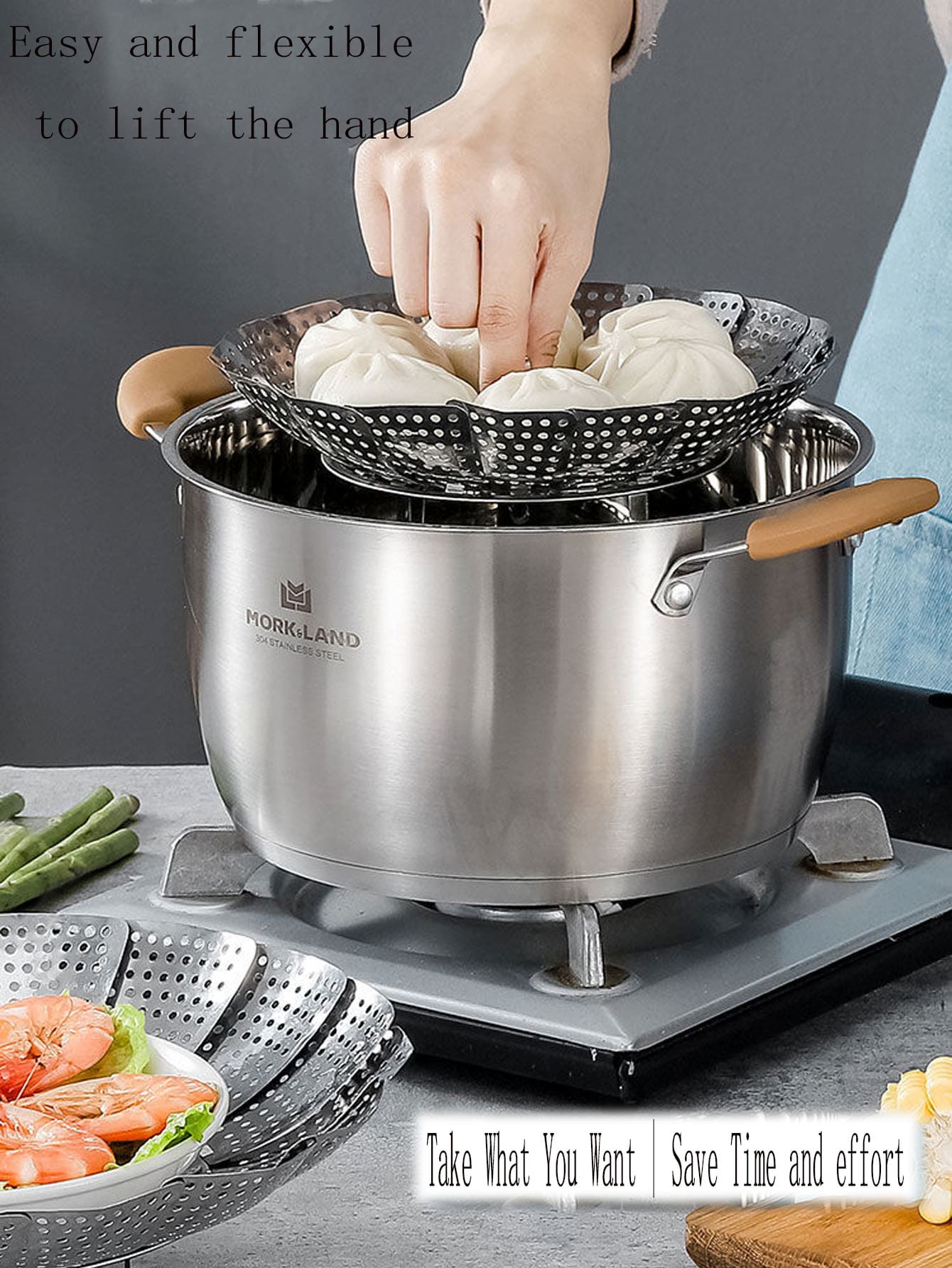 Stainless Steel Folding Steamer Rack For Household Steamer, Steaming Basket, Steaming Pot, Steaming Tray, Buns, Mantou, Xiaolongbao Seafood Boil