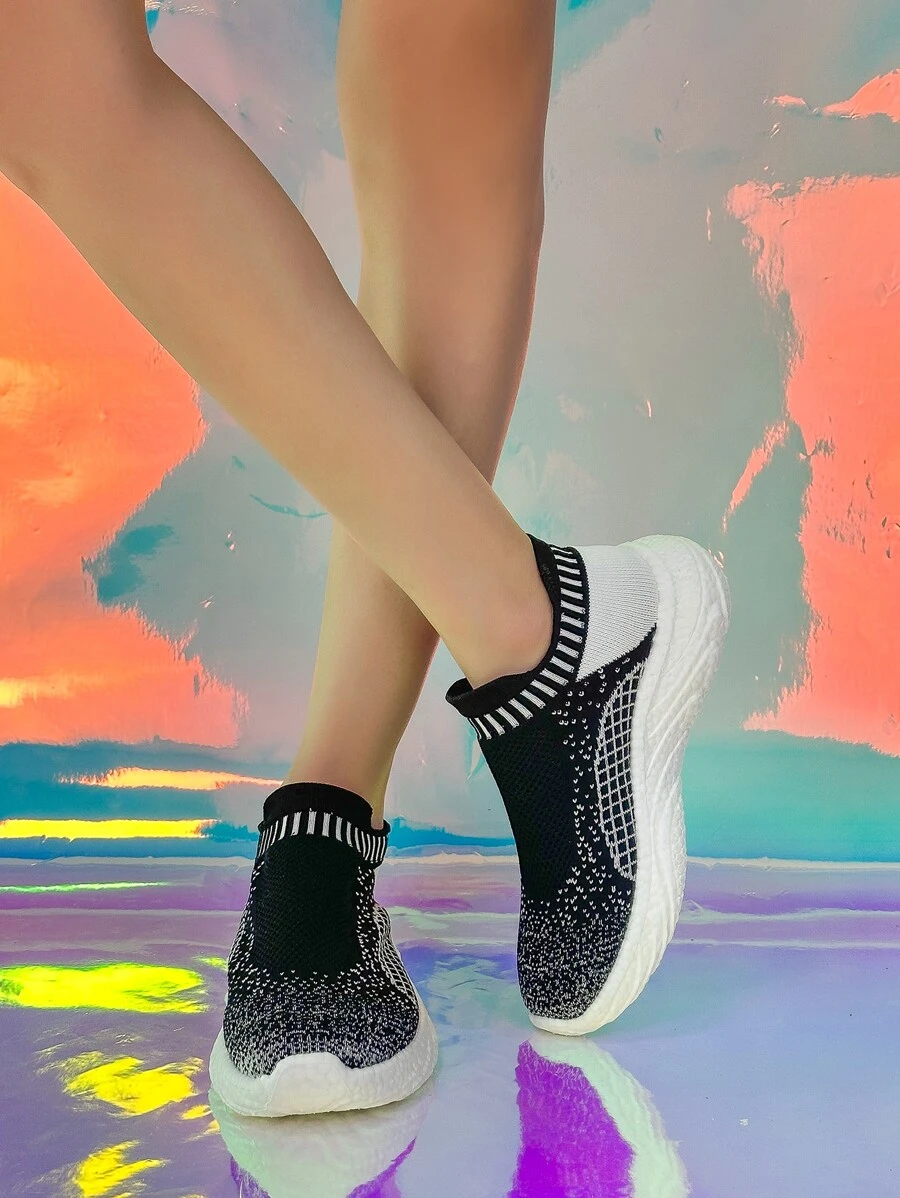 Summer Lightweight & Breathable Popcorn Knit Mesh Slip-on Sock Shoes With Soft Sole For Men And Women, Casual Sports Shoes