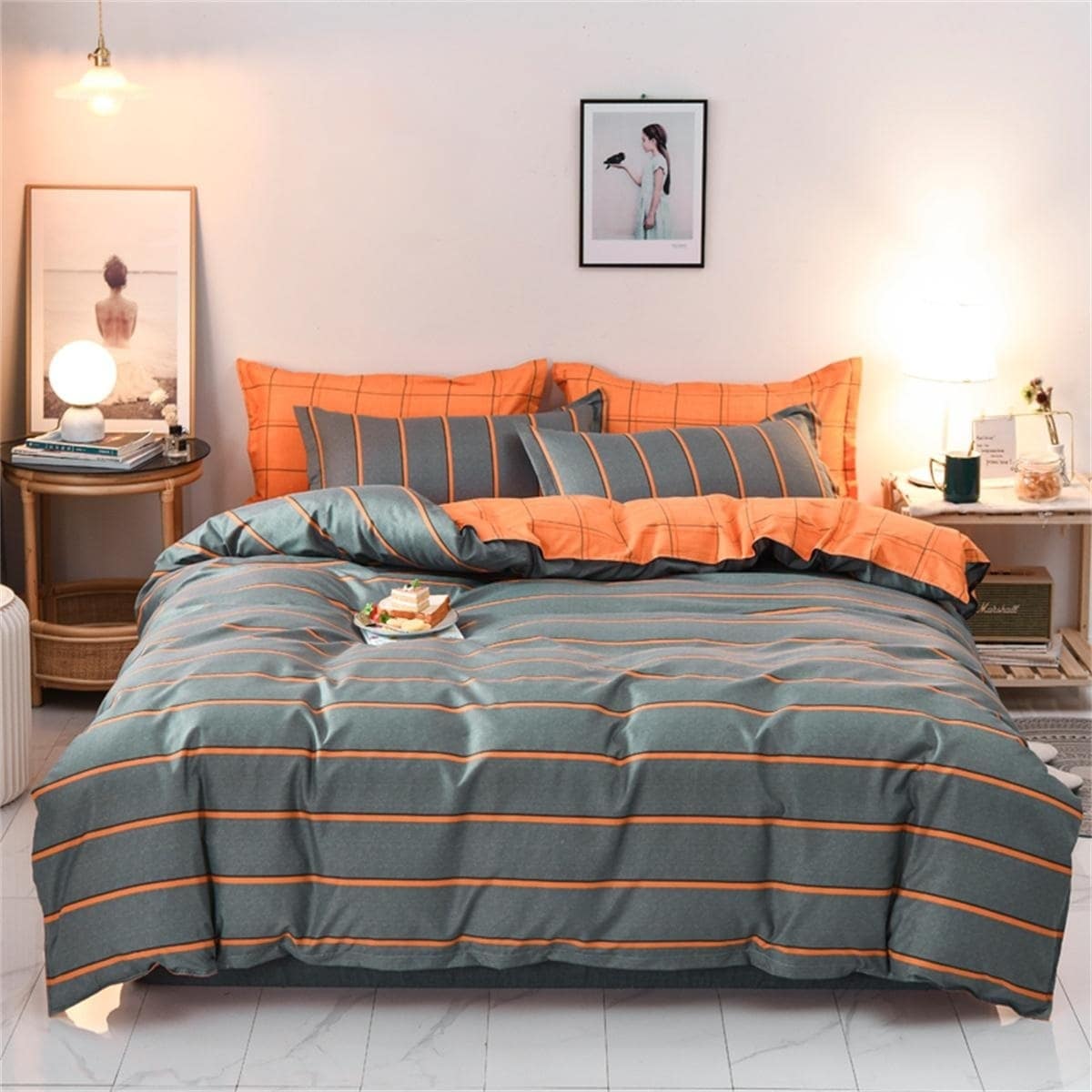 1 set poliéster con estampado Colcha Funda para almohada Set , 3 piezas