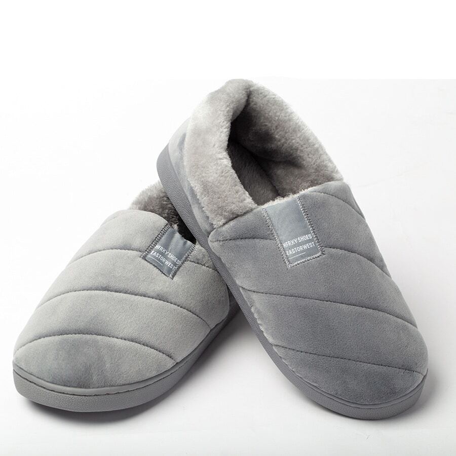Taille mini (il est recommandé de commander 1 taille au-dessus) Pantoufles d'intérieur simples à enfiler en tricot, chaussures douces et confortables anti-dérapantes en tissu moelleux pour femmes et hommes, hiver