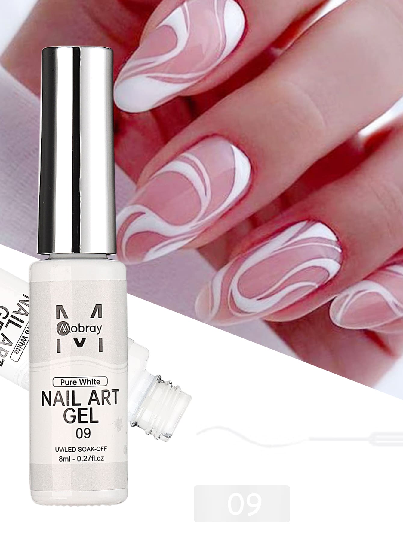 White Nail Art Gel Liner Nail Polish Solid Color Glitter UV Gel Soak Off Spider Gel For Manicure DIY Painting Hook Line Nail Supplies