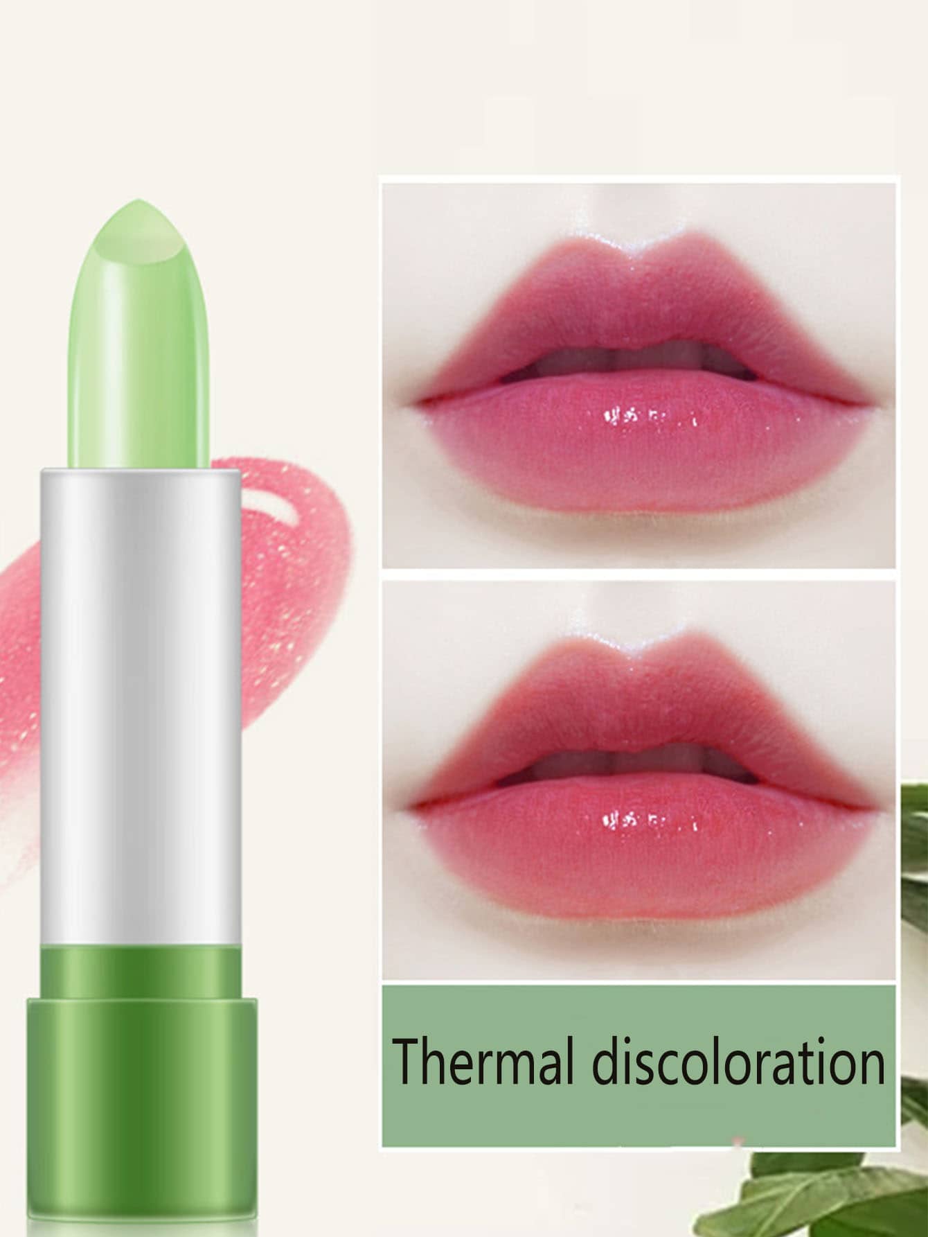 1pc Aloe Lip Balm, Temperature Change Color, Long-lasting Moisturizing, Water Resistant, Prevent Dry Chapped Lips, For Adults