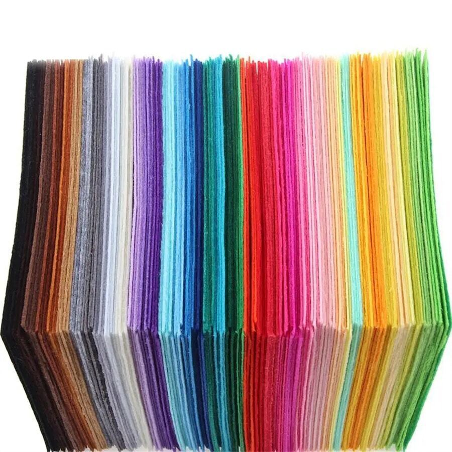 10/20/30/40 piezas de tela de fieltro no tejida, juego de telas de poliéster de 15 cm x 15 cm para decoración, colores aleatorios, para coser muñecas y manualidades