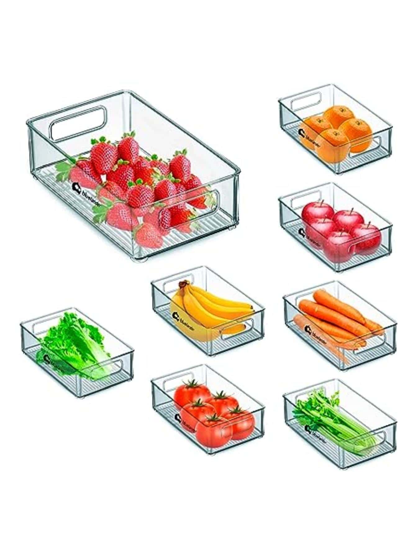 ¡Ordena tu refrigerador al instante con los Bluelander Organizadores de Acrílico! ¡Diseño apilable para un espacio maximizado y una cocina más ordenada!( tamaño de 25.5 x 15.5 x 7.5 cm, 8piezas)