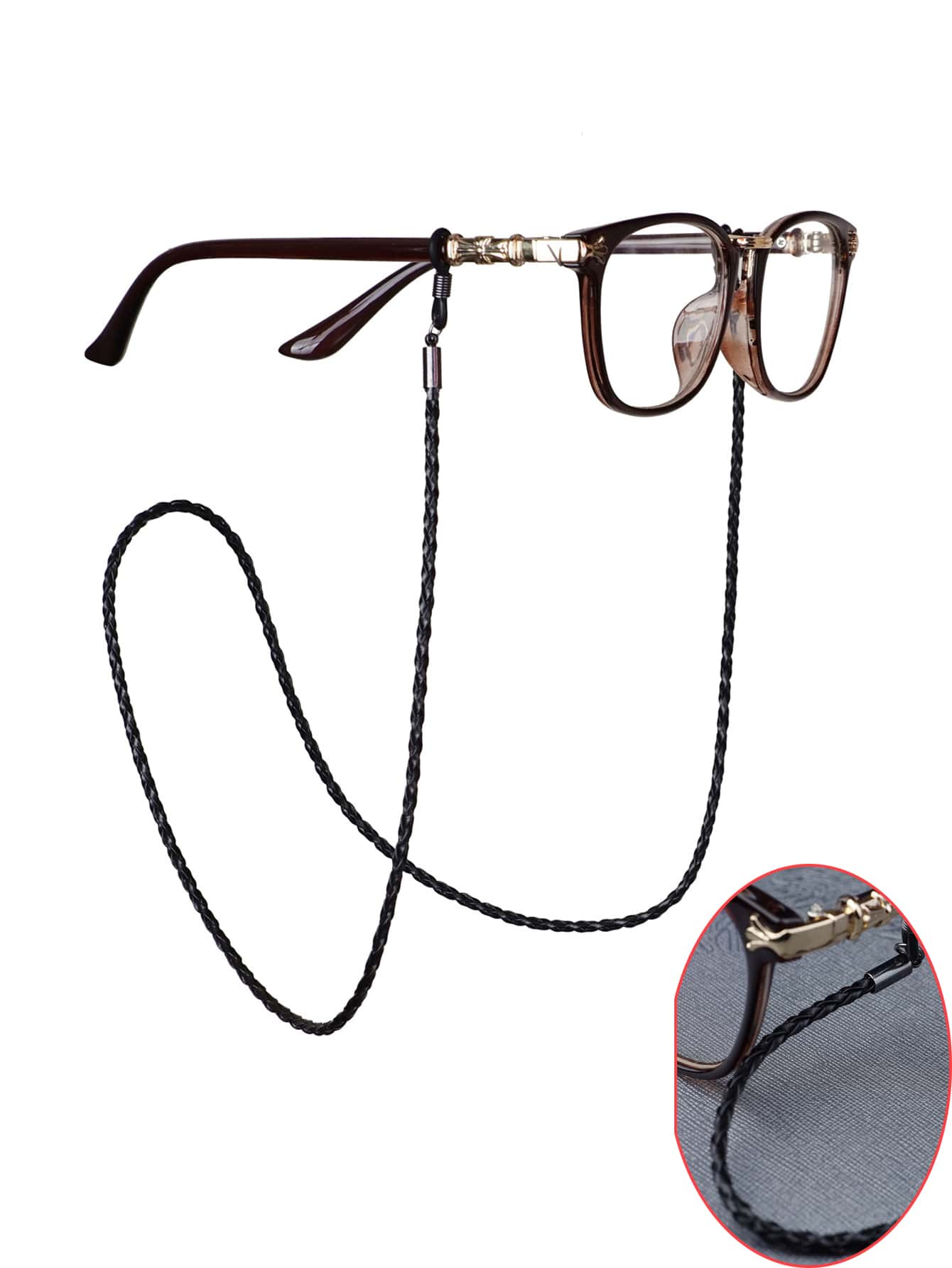 1pc Women's Pu Twisted Rope Eyeglass Holder, Sunglasses Anti-Lost Chain, Glasses Necklace Braided Cord Glasses Accessories For Women