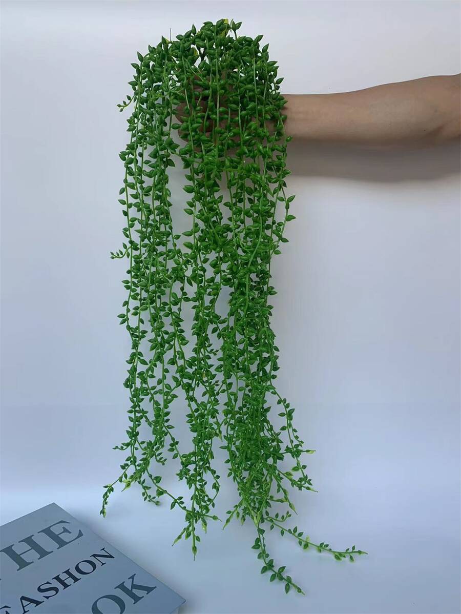 1 pieza Planta artificial trepadora de 55cm con hojas verdes realistas, decoración de pared, regalo para el Día de San Valentín, cumpleaños, graduación, decoración de jardín, planta exterior, jardinería, flores falsas