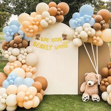 We Can Bearly Wait Glitter Banner, Baby Shower Decorations, Gender Reveal Party Supplies for Teddy Bear Theme Garland (Gold and Brown)
