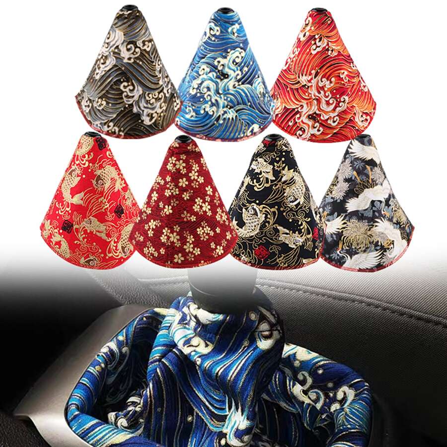 1 Cubierta De Polvo Roja Con Diseño De Carpa Para Cambio De Marcha De Tela De Lona Adecuada Para Todos Los Autos