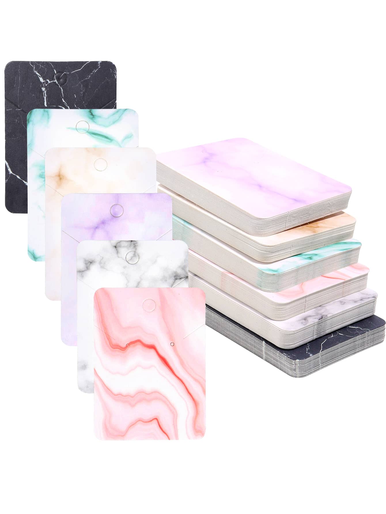 50pcs Marble Pattern Earring Necklace Display Cards, Personalized Jewelry Storage Card For Earrings Necklaces Bracelets