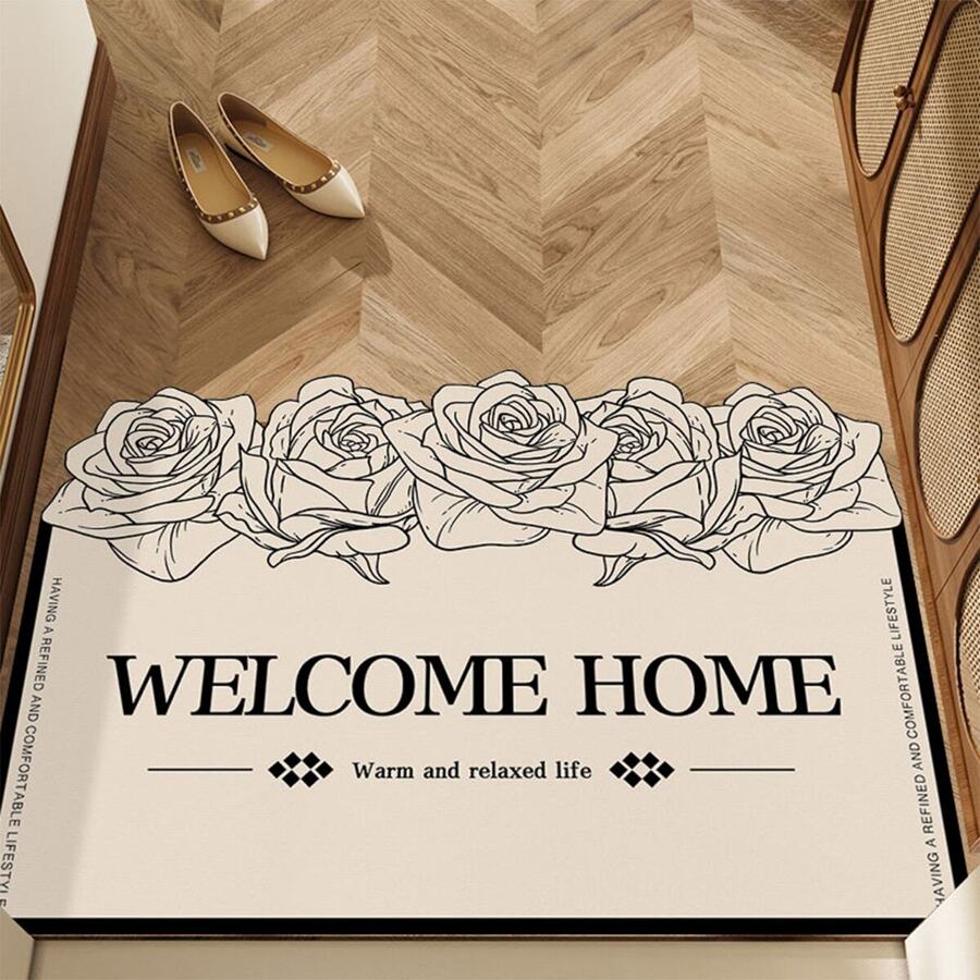 Bathroom Mat, Entrance Door Foot Pad, Toilet Mat, Silicone Diatomaceous Earth Water Absorbent Mat, Non-Slip Washroom Carpet ,Room Decor