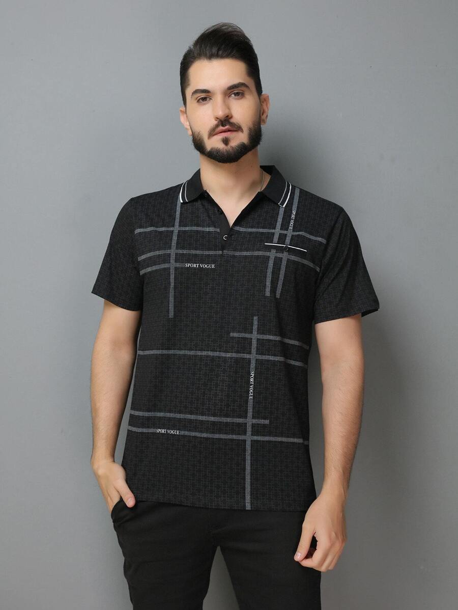 Camisa polo masculina verão 2023 com botão e elástico