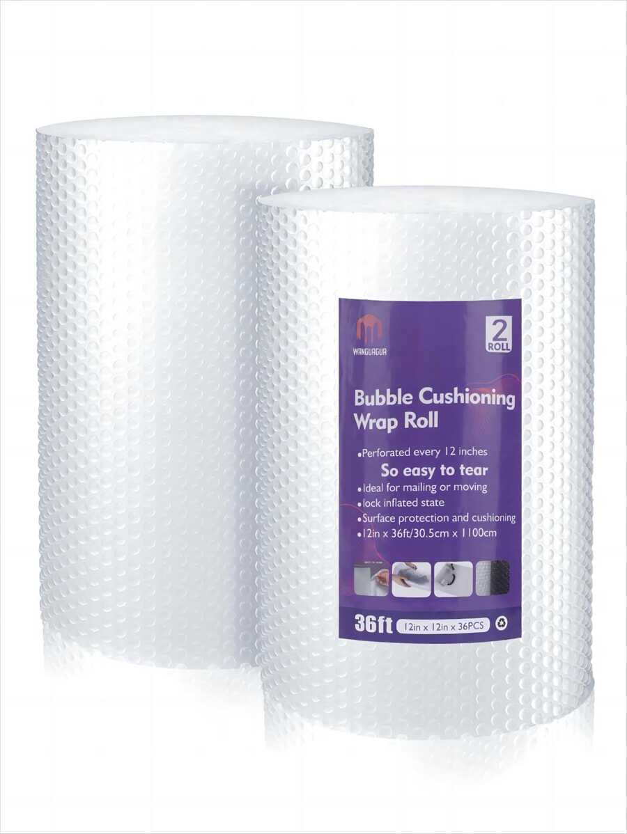 2 Rolls Of 12-Inch By 36-Feet Perforated Bubble Wrap Total 72 Feet, Packing And Moving Bubble Roll Back To School