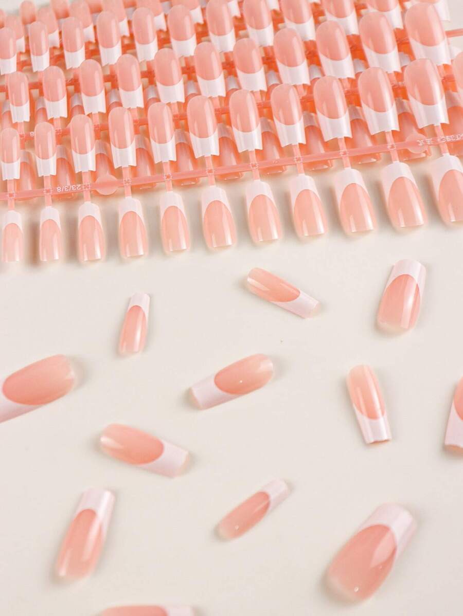 120pcs 5Sets French Fake Nails Art Kit Press On Nails Manicure Glossy And Matte Full Cover False Nails Natural Artificial Nail Tips For DIY Nail Supplies