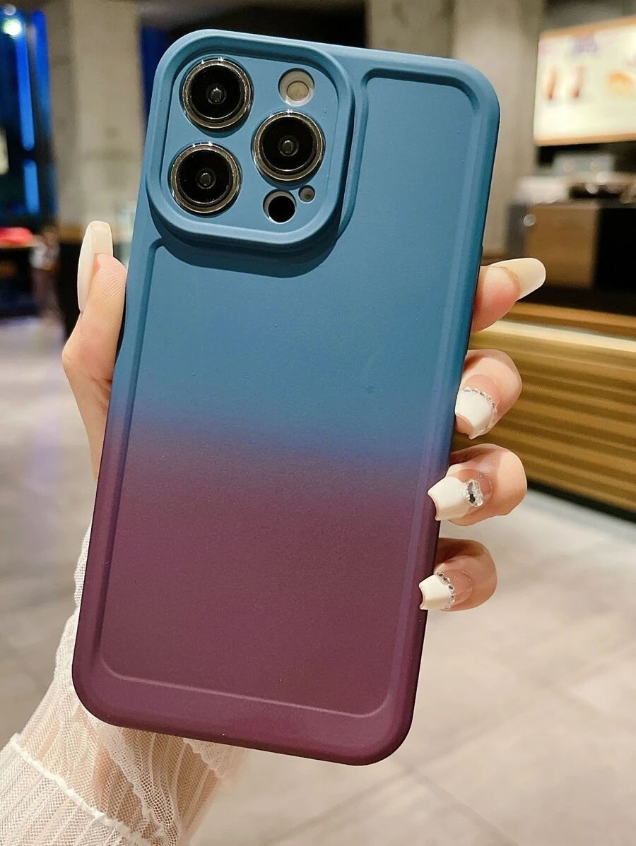 Gradient Full Coverage Lens Simple & Fashionable Phone Case Compatible With Apple, Samsung, Xiaomi, Oppo, Vivo, Huawei