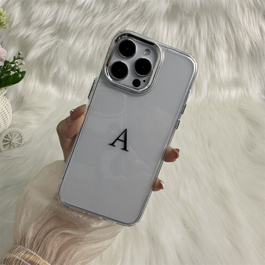 1pc Transparent Electroplated Camera & Button Protection Tpu Phone Case Compatible With iPhone15/15Plus/15Pro/15Promax