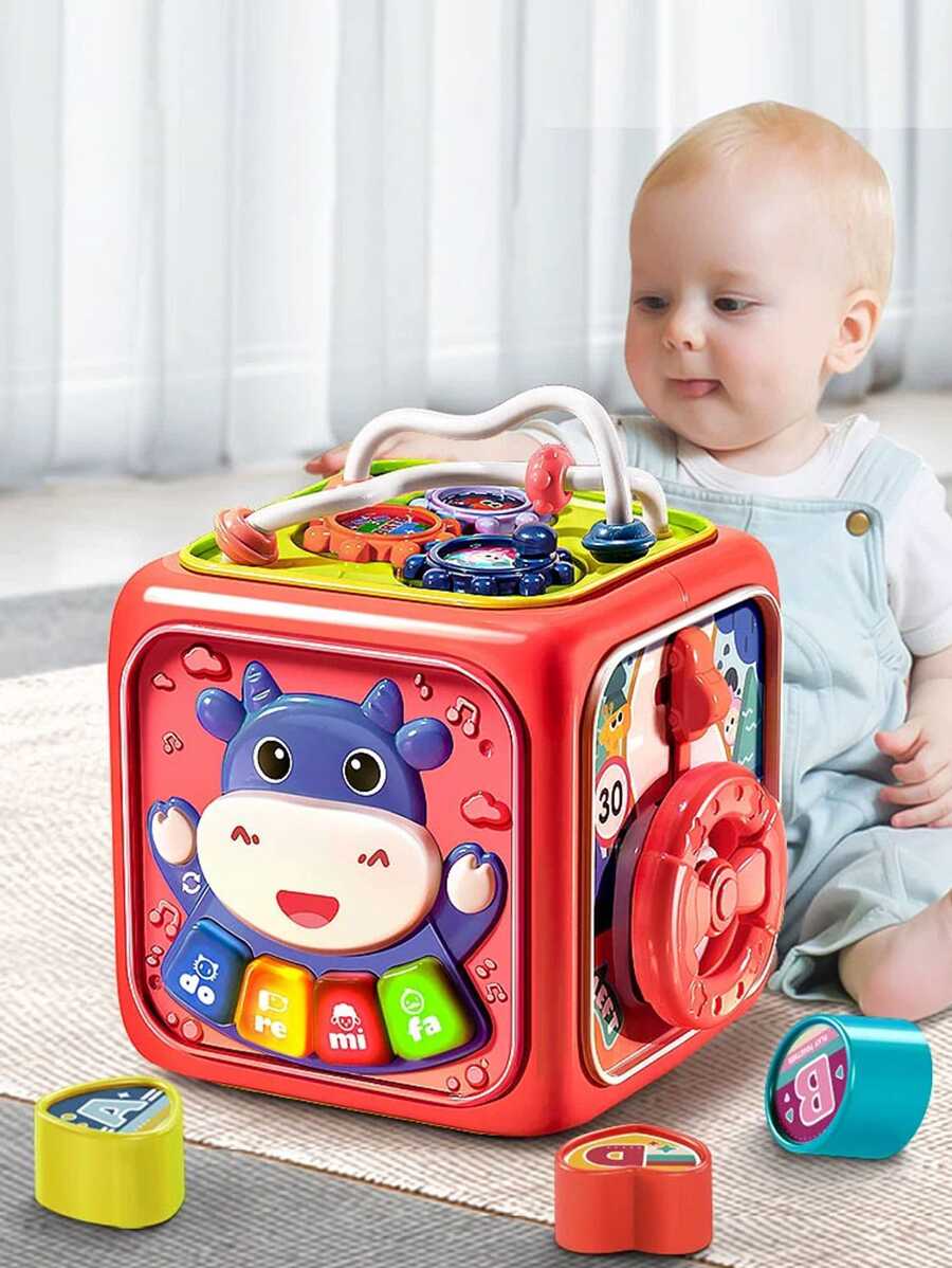 1 Stück Baby Sensorische Formensortierblöcke Spielzeug - Aktivitätswürfel - Montessori Bildung Feinmotorisches Spielzeug für Säuglinge und Kleinkinder 6 12 18 Monate 1 2 3 Jahre alten Jungen und Mädchen, Geschenke für Schule, Studenten, Schreibwaren, Schulbedarf