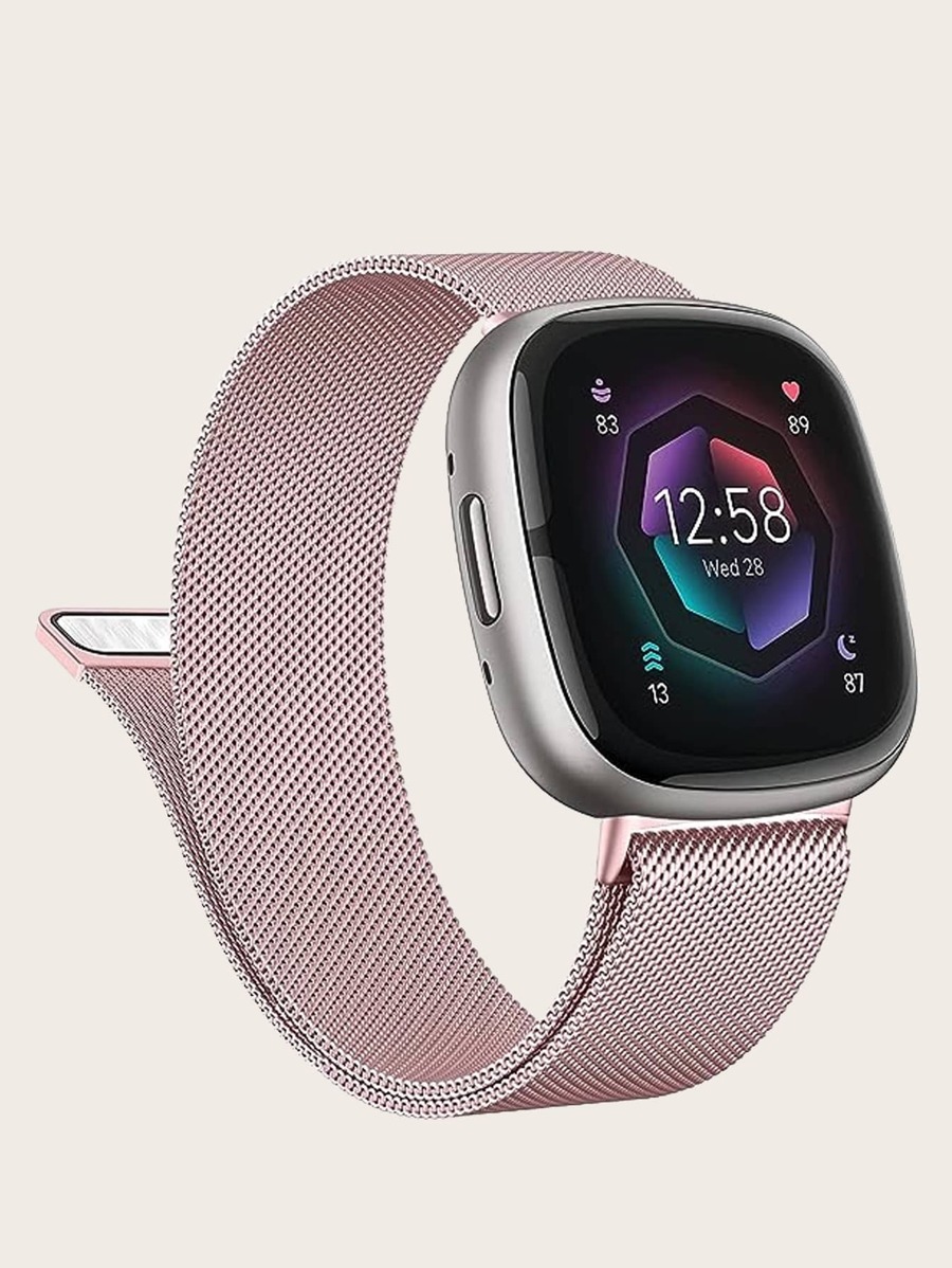 1 Stück Unisex Edelstahl Mesh Magnetisches Uhrenarmband, atmungsaktives Uhrenarmband kompatibel mit Fitbit Versa 4/Versa 3/Sense2/Sense als Geschenk für Studenten zum Schulstart
