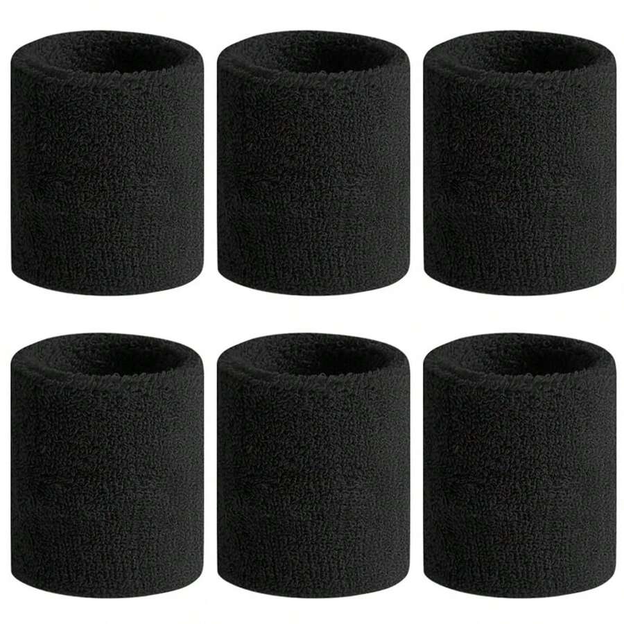 6er Pack Schweißbänder für das Handgelenk, Tennisbänder, absorbierende Schweißbänder für Fußball, Basketball, Laufen, Sportarten und Fitness-Training, Fitness Handgelenkbänder Zubehör