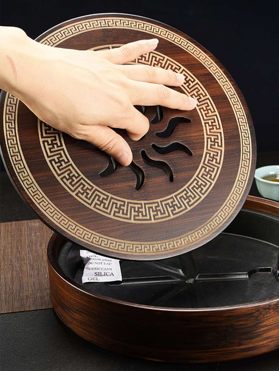 Round Tea Set Tea Plate Accessories Chinese Natural Bamboo Tea Tray Water Storage Kung Fu Tea Board