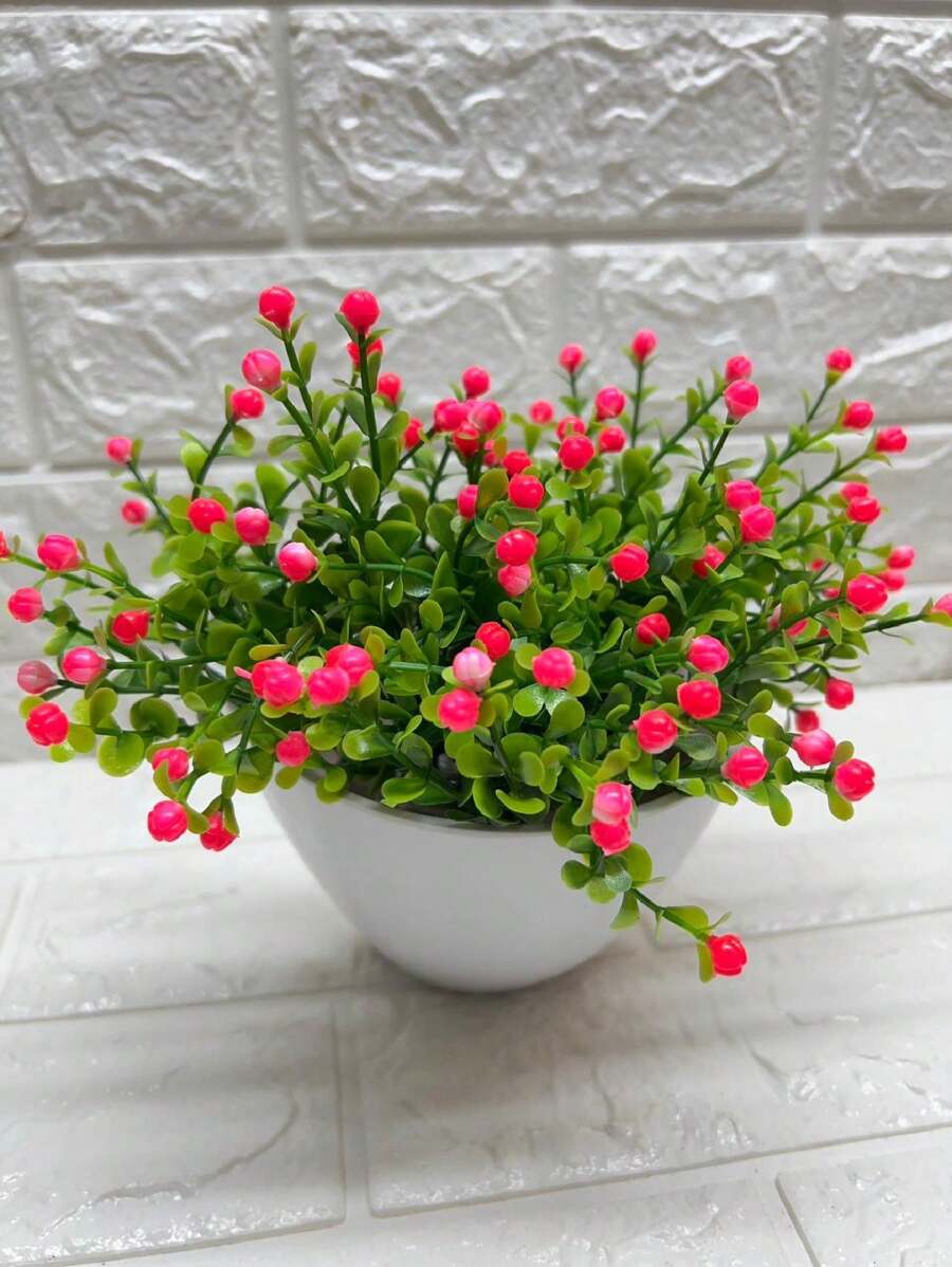 Vaso de Parede com plantas mosquitinho artifiais 13cm