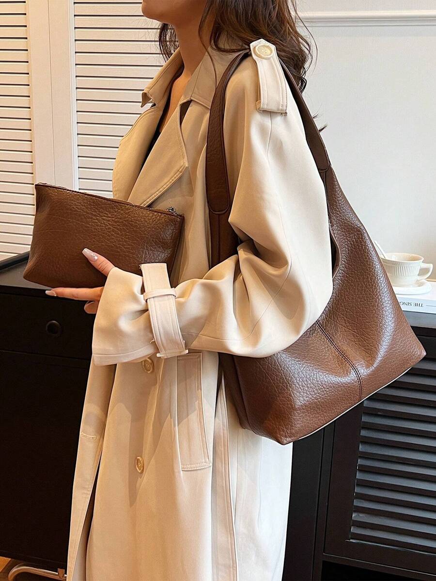 Dedoo Color sólido nueva de PU personalidad bolso de viaje diario bolso simple bolso de hombro bolso de axila, bolso de carta modular con bolso pequeño monedero