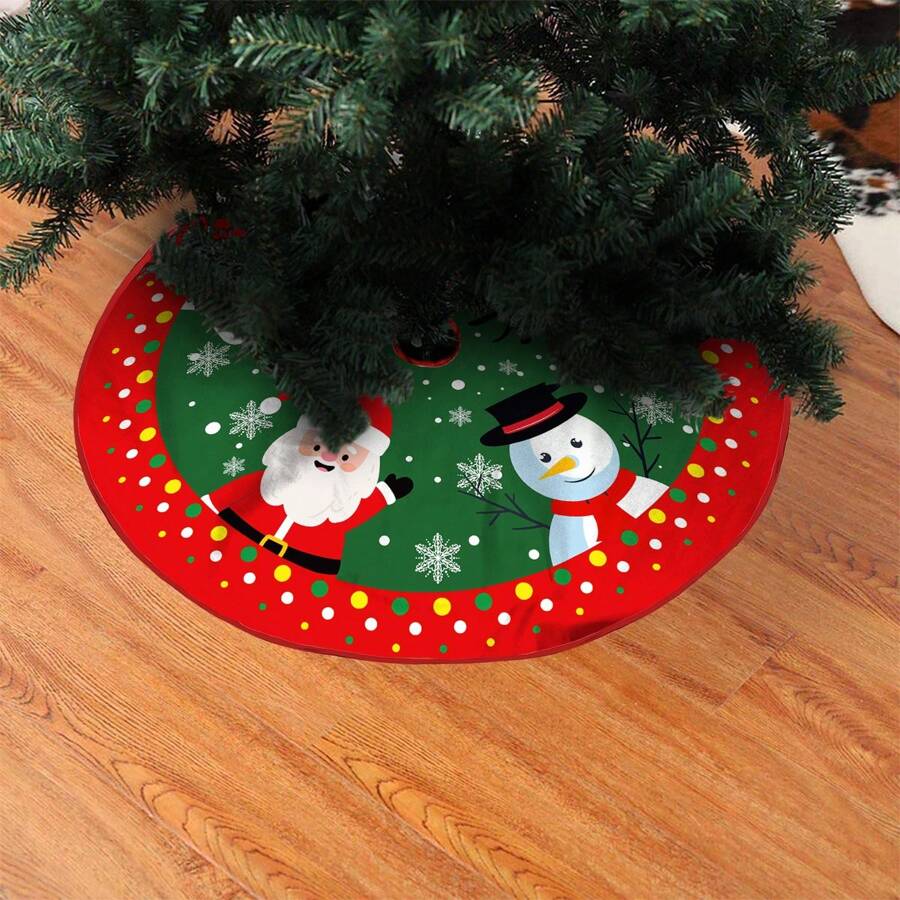 1 Pezzo Albero Di Natale Con Gonna Con Stampa Di Babbo Natale E Pupazzo Di Neve, Decorazione Per Festa Del Festival, Da Usare In Interno/esterno, Su Alberi Piccoli Per Scrivania, Decorazione Natalizia