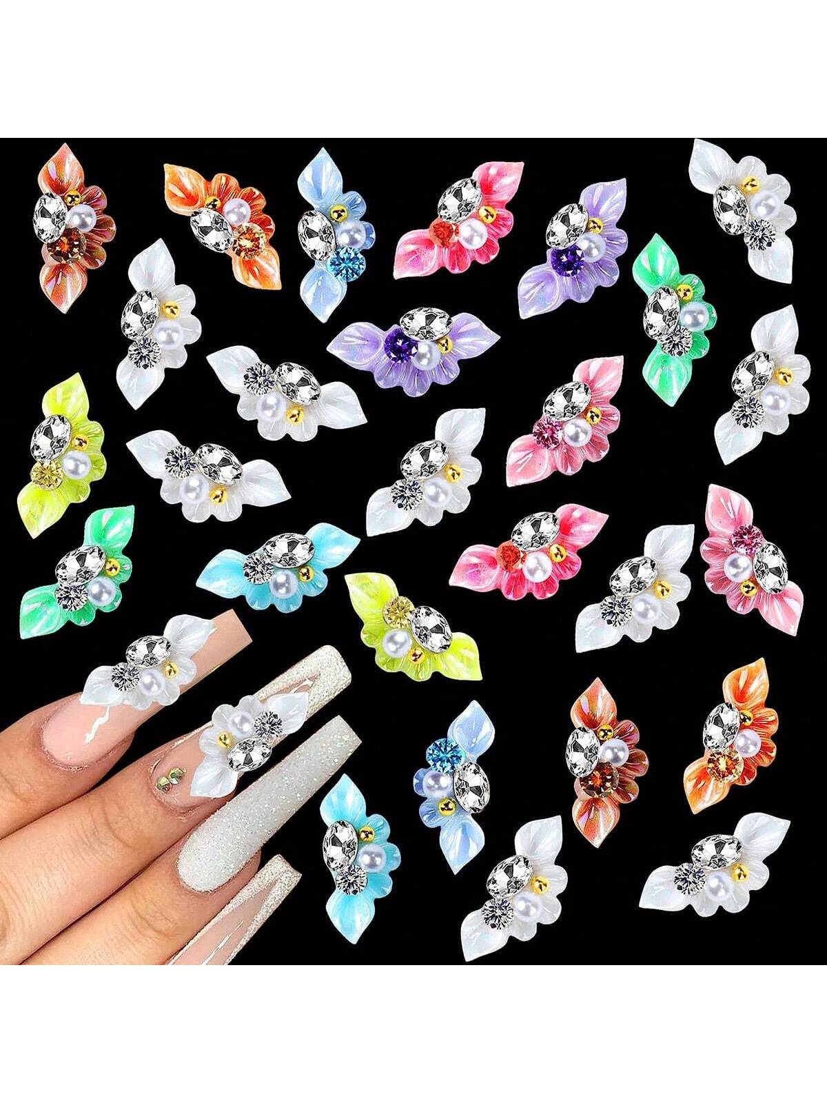 Black Friday 10pcs 3D Nail Charms Flower Nail Art Charms