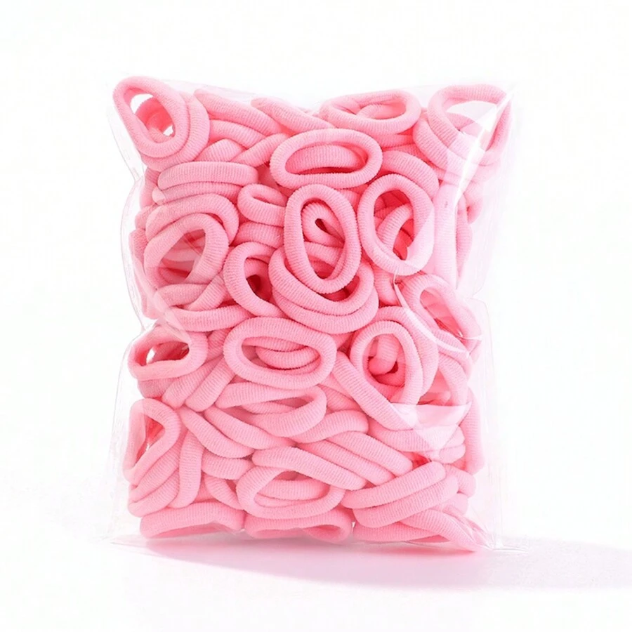 bilicaca 50pcs Candy-Colored Children Hair Ties With Bow Knot, Simple And Fresh Rainbow Ponytail Holder Baby Hair Accessories