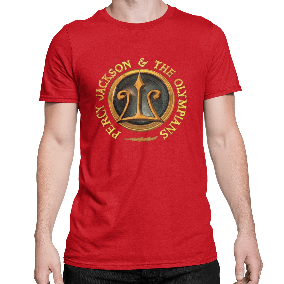 Camiseta Preta Homens Impressão Gráfica Camisa Percy JCKS