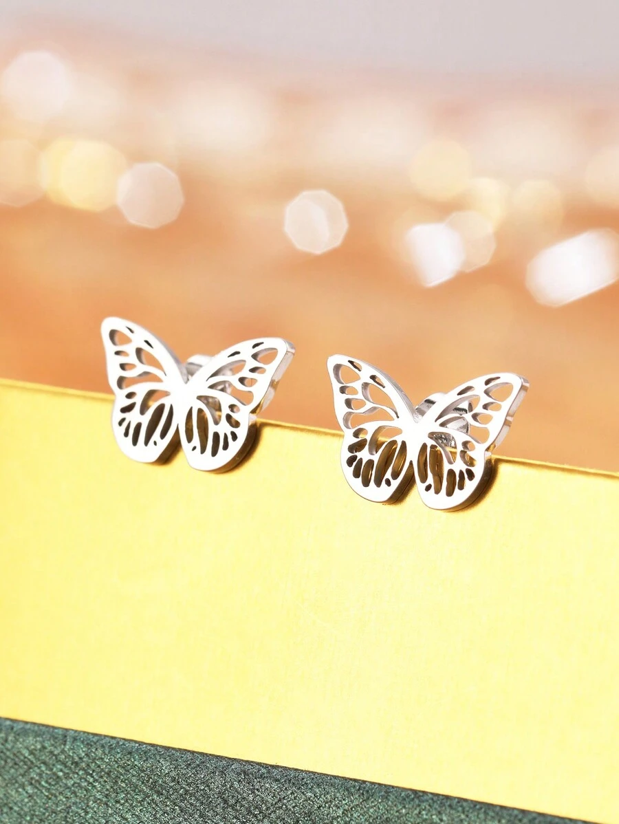 Aomogo Stainless Steel 2023 Mini Schmetterling Design Modische Ohrringe Für Damen Als Partygeschenk