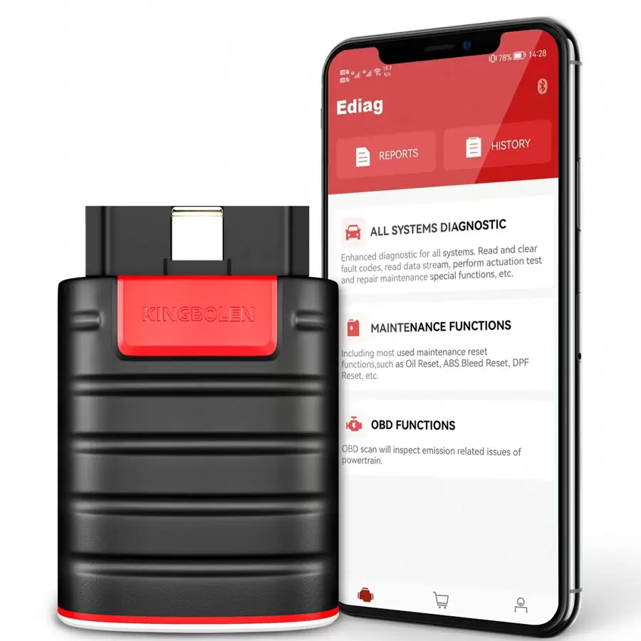KINGBOLEN Ediag New Version ECU Coding Two-Way Control OBD2 Scan Tool, Full System Diagnosis, Free Upgrade For 1 Year
