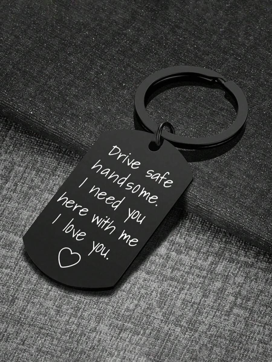 Street 1pc Women Slogan Graphic Geometric Charm Fashionable Keychain For Father's Day Gift Valentine's Day Car Accessories Bag Charm