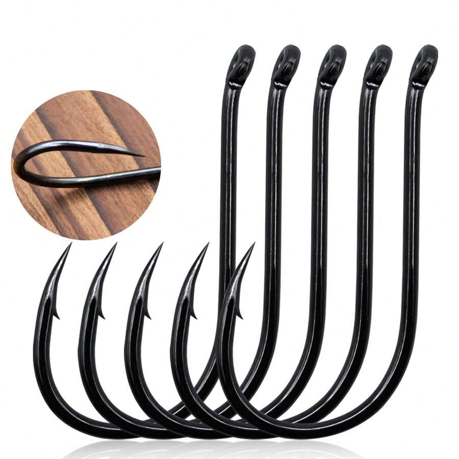 50~100Pcs Fishing Hooks Octopus Beak Hook Carp Fishing Jigging Hook Barbed Black High Carbon Steel Ice Fishing Accessories