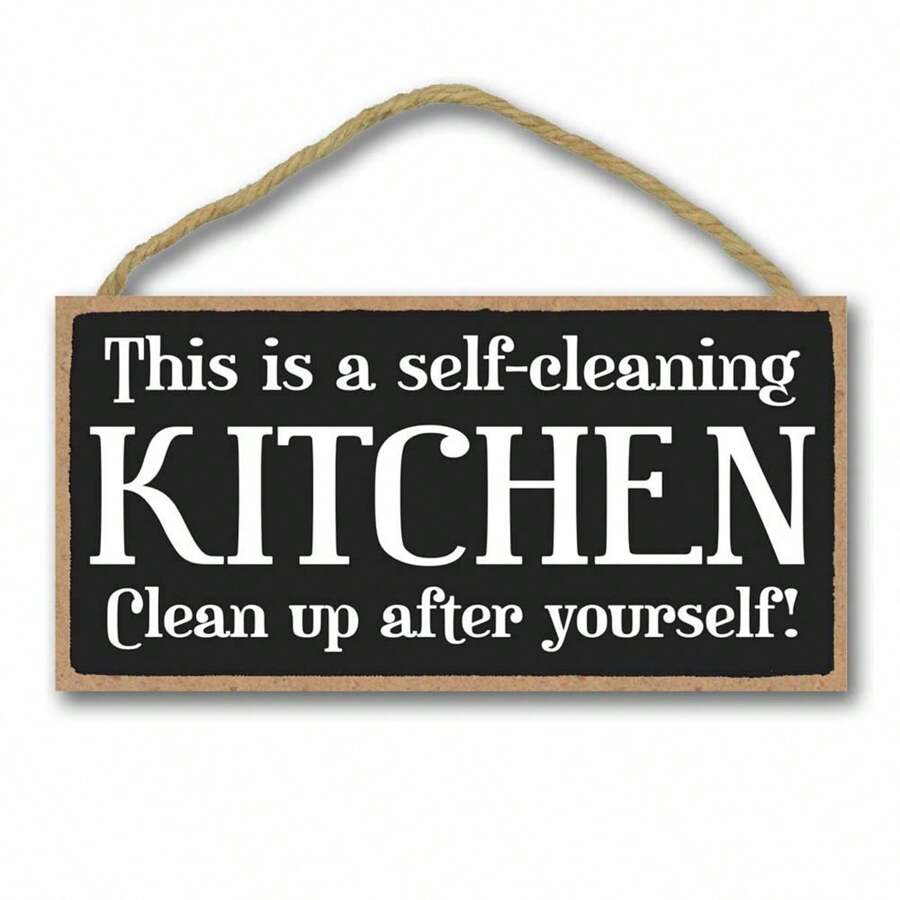 Kitchen Decoration, A Self-Cleaning Wall Art For Kitchen, Decorative Wood Sign Home Decor,Home Decor ,Room Decor,Wall Decor Gifts Birthday Graduation