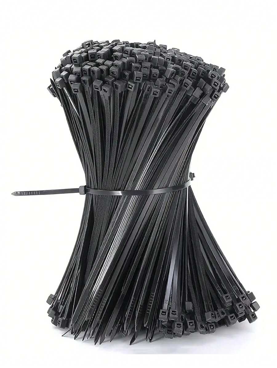100pcs Cable Zip Ties, Heavy Duty Nylon Tie Wraps For Indoor And Outdoor Use, Self-locking Black Wire Ties For Cable Management