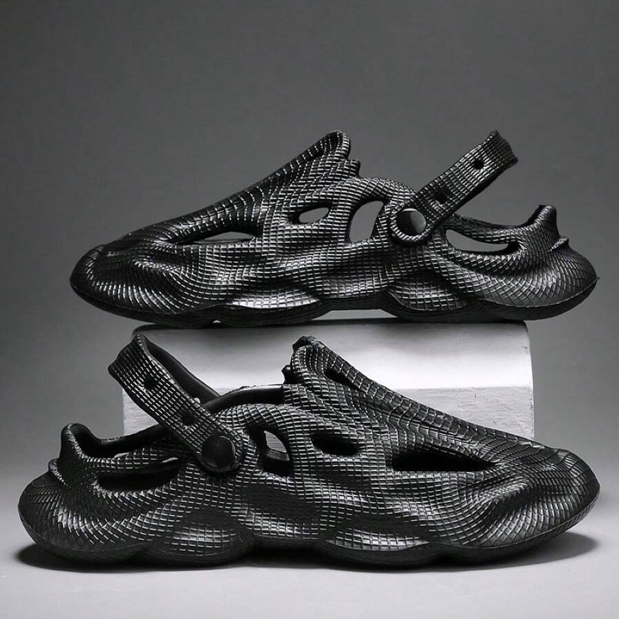 Sandalias al aire libre casuales de moda y zapatos con agujeros para hombres, zapatillas interiores de moda de estilo coreano