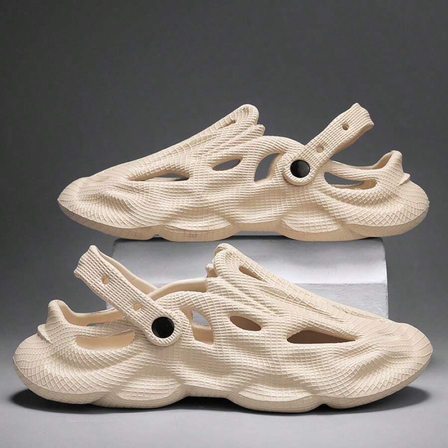 Sandalias huecas informales y modernas para hombre, zapatos de playa, zapatillas de exterior de de estilo coreano para el hogar