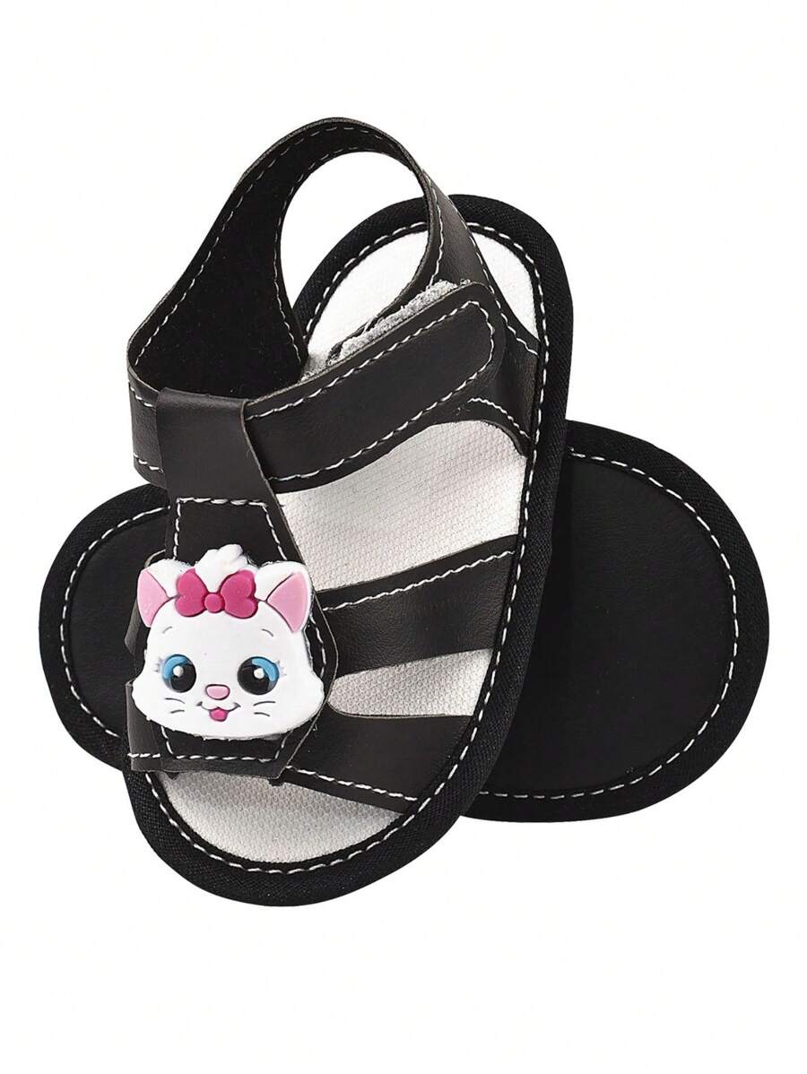 Sandalia Bebe Menina Conforto Infantil Gatinha Moda Recem Nascido Ajustável
