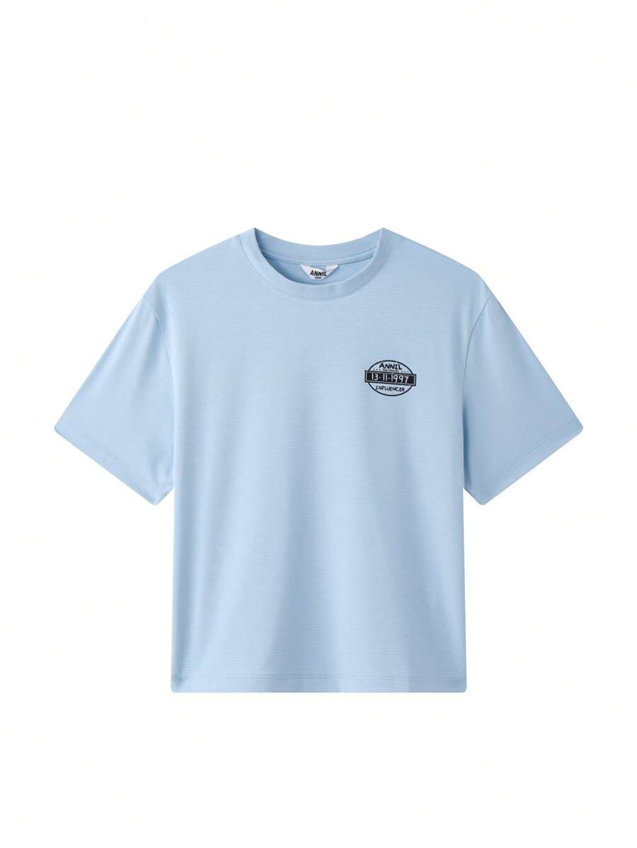 Annil Boys' Short Sleeved T-Shirt For Children's Clothing, Summer Loose And Fashionable, Cool And Quick Drying Top For Boys