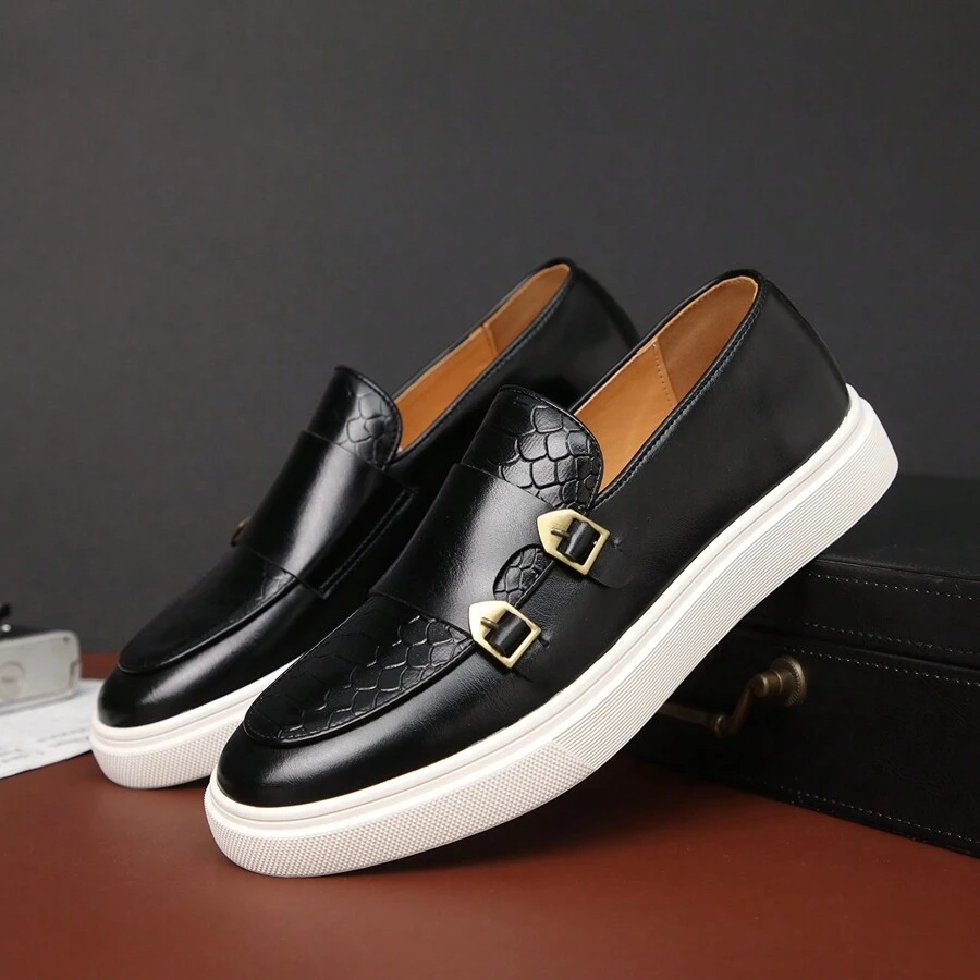 Men's 2025 Spring New Fashion Casual Leather Shoes, British Style Breathable Flat Shoes For Men, Suitable For Summer