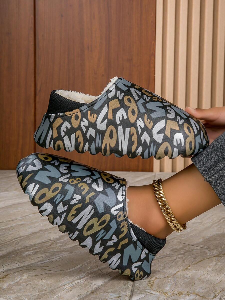 Chaussures D'intérieur Confortables, Chaudes, Anti-dérapantes Et Imperméables En Peluche Pour Hommes Et Femmes En Hiver