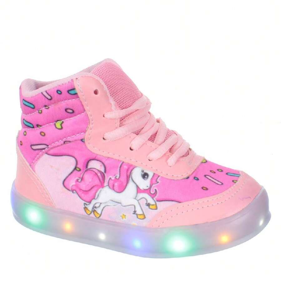 Tenis Botinha Unicornio Com Luz de Led Infantil Feminina