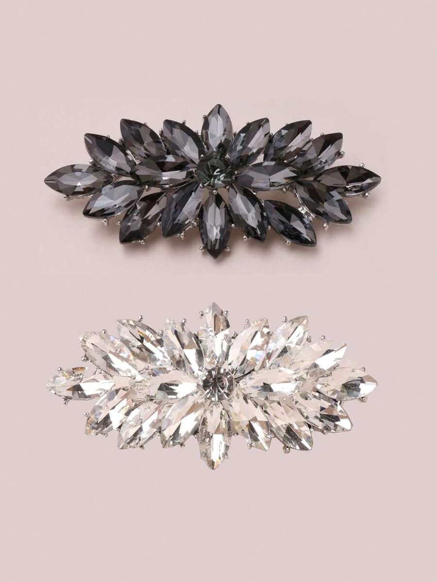 1pc White K-Plated Multi-Layer Agate Brooch, Long Style Quality Lapel Flower Pin, Women Autumn/Winter Accessory, Assorted Design