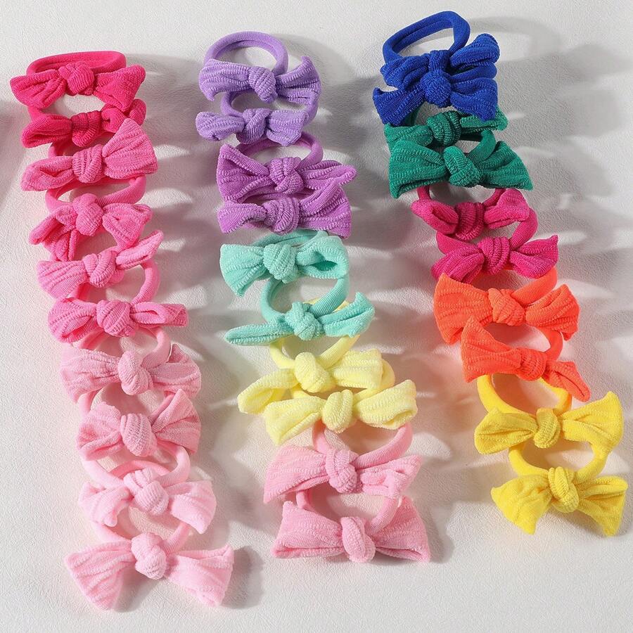 30 Piezas Lazos Para El Cabello Con Diseño De Corbatín Coloridos Para Niñas Adecuados Para El Uso Diario