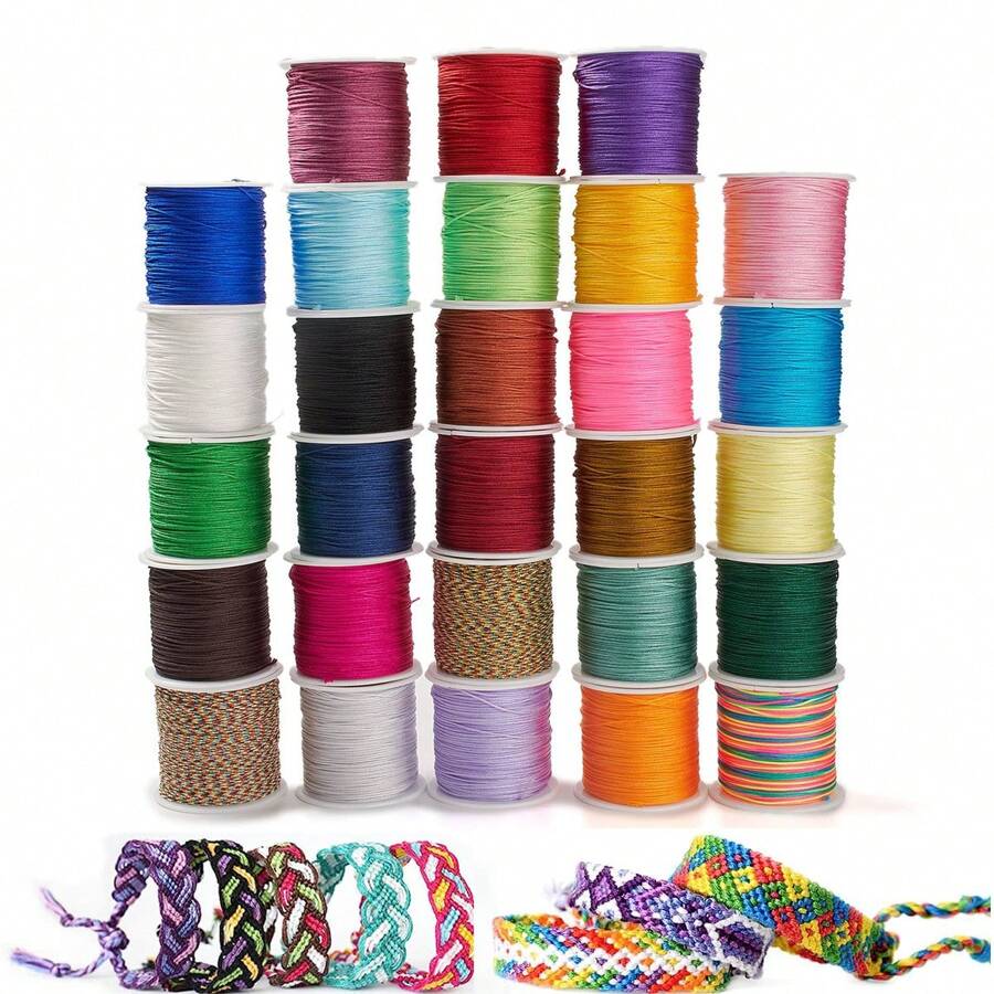 1 Rollos De Cerca De 40 Metros De Alambre Trenzado De Jade De Nailon No. 73 De 0.06 Cm Y Cuerda De Cuentas Adecuados Para Brazaletes Y Collares Diy, Fabricación De Joyas Trenzadas De Joyas
