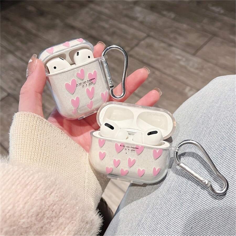 Herz förmige Kopfhörertasche für Valentinstag kompatibel mit AirPods Pro, AirPods 2/3 Schutzhülle, AirPods 4 Kopfhörertasche