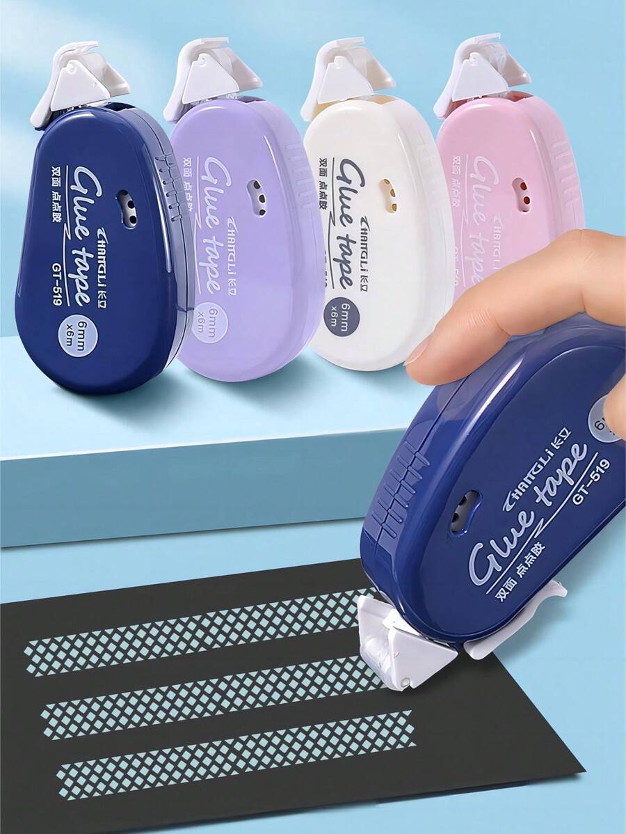 1 Conjunto de 4 Peças Fita Adesiva Dupla Face de 24m, Conveniente para Scrapbooking Artesanal Sem Bagunça Voltando às Aulas