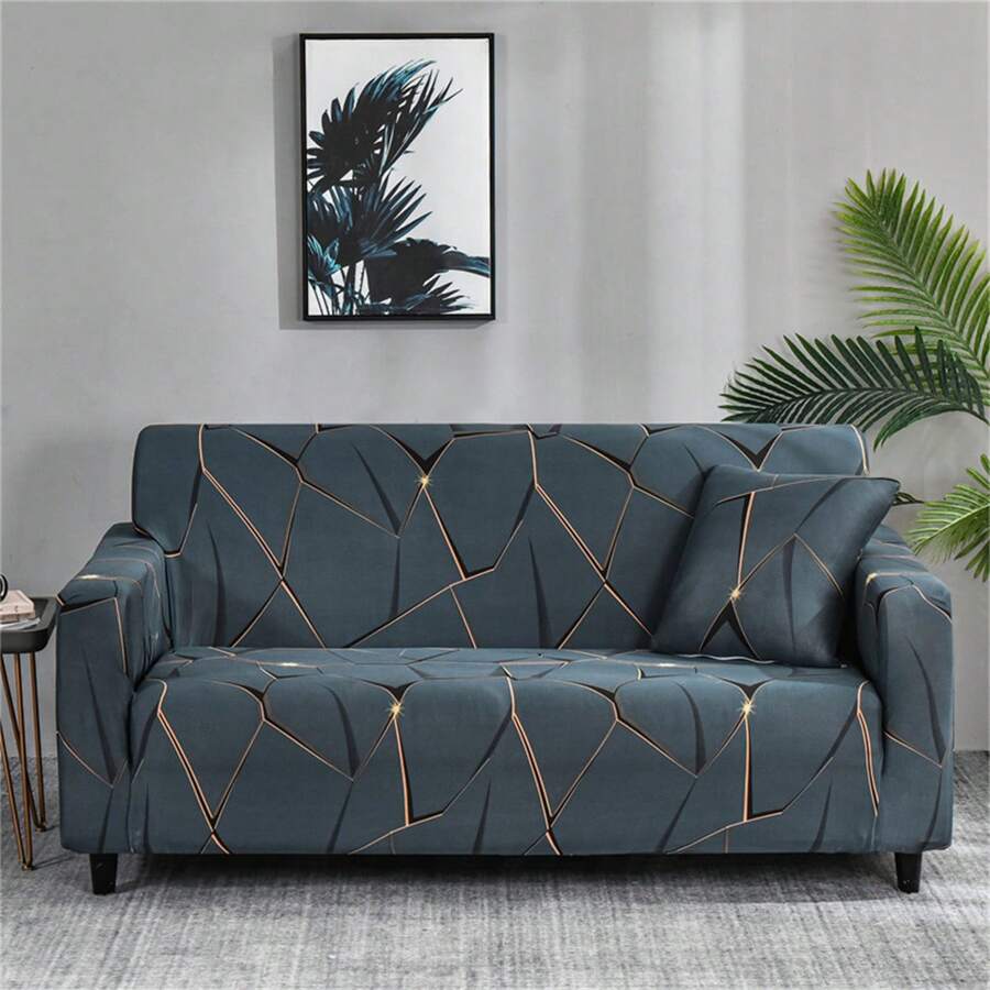 1 pieza Funda de sofá con estampado asimétrico, protector de sofá elástico suave de estilo moderno para sala de estar