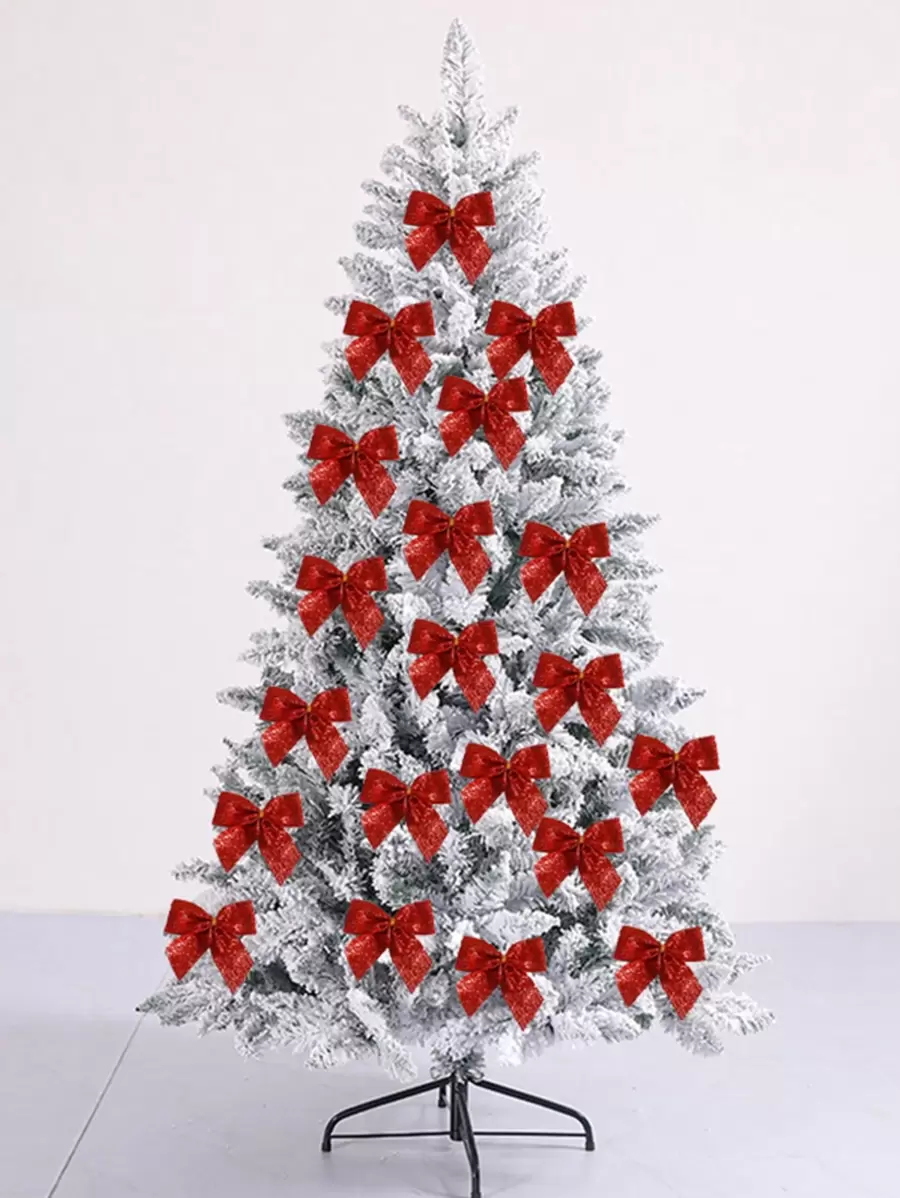 6/12 Stück Weihnachtsschleifen, geeignet für Weihnachtsbaum Dekoration, perfekt als Geschenk